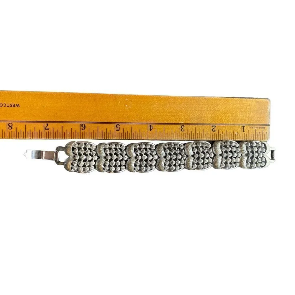 Vintage Pegasus Coro Silver Tone Panel Link Bracelet, Panel Link Bracelet, Silve